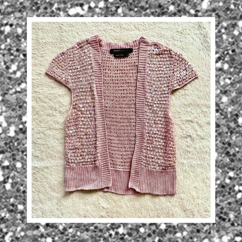 Pink Sequined BCBG Shrug